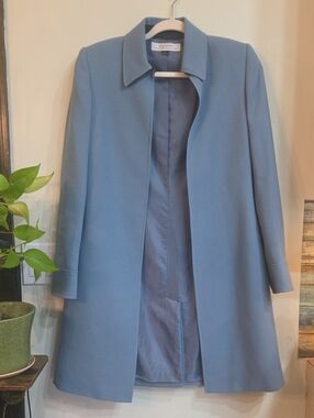 Tahari ASL Powder Blue Classic Trench Coat